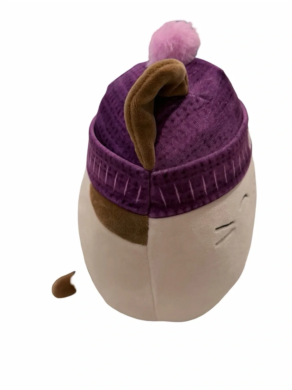 Squishmallows Cam Calico Cat 7.5” Purple Beanie Pink Pom NWT